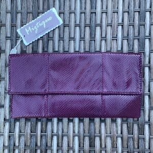 MIZTIQUE Convertible Snakeskin Handbag/Clutch - Plum